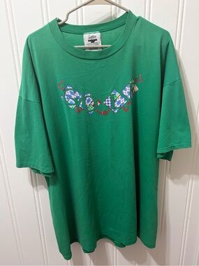 VTG 1990s Gopher Sport Argyle Golf Graphic Tee Green Oversized 3XL USA Made